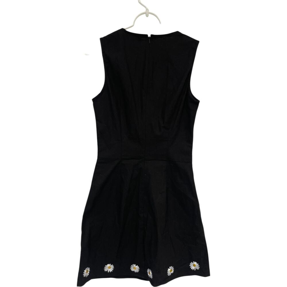 Bright And Beautiful Sleeveless Dress Womens Size 2 Black Embroidered Back Zip - Picture 2 of 9
